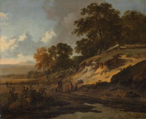 狩人のいる風景》1660-80年頃 油彩・カンヴァス 作： Jan Wijnants