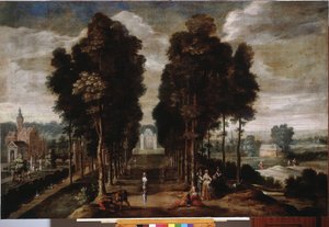 城の公園 ヤン・ウィルダンス（1586-1653）による絵画 17世紀 ゲネス、ストラーダ・ヌオーヴァ美術館（元パラッツォ・ビアンコ)