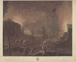 1807 年 1 月 12 日の火薬を積んだ船のジャンプによって引き起こされたレイデンの災害 / Désastre de Leide, causé par l