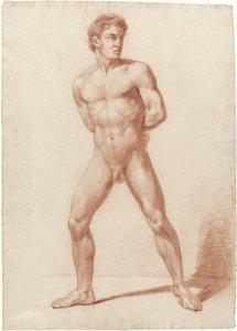 立っている男性ヌード、背中の後ろに腕 作： Jan Willem Pieneman
