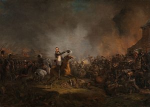 1815 年 6 月 16 日、カトル ブラでのオラニエ公 作： Jan Willem Pieneman