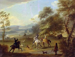 ホーキングパーティー、1690年頃 作： Jan Wyck