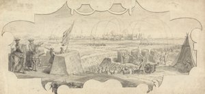 遠くの町の砲撃を指揮する城壁の将校 作： Jan Wyck
