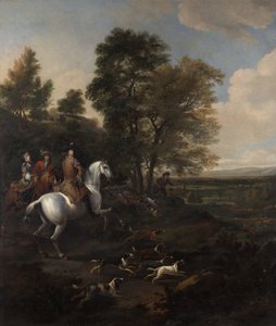 ウサギの狩猟、1690年頃 作： Jan Wyck