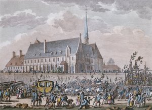 1789年10月6日、フランス王室がヴェルサイユからパリへの旅でパッシー修道院を通過 作： Jan after Bulthuis