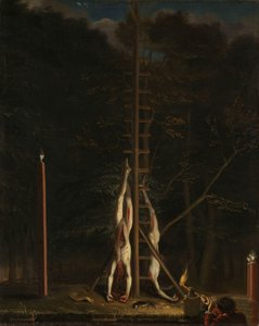 デ・ウィット兄弟の死体 デ・ウィット兄弟、ヤンとコーネリスの死体、1672年、ハーグのヴァイフェルベルグのグルーネ・ズージェにぶら下がっている 作： Jan de Baen (attributed to)