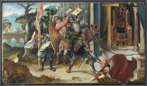 ヘラクリウス皇帝、ペルシャ王スクロエスの王を斬首 作： Jan de Beer