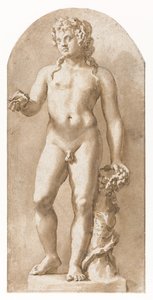 立っている若いバッカス 作： Jan de Bisschop