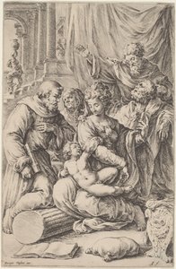 聖人と聖家族 作： Jan de Bisschop, after Giorgio Vasari