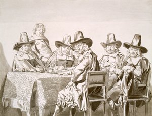 「ハールレムの児童孤児院の摂政」の研究、パブ。 1821-28。 作： Jan de Bray