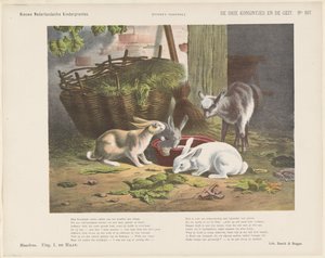 3匹のうさぎとヤギ (オブジェクトのタイトル) 新しいオランダの子供の版画 (オブジェクトのシリーズ タイトル) ファンケの版画（オブジェクトのシリーズタイトル） 作： Jan de Haan