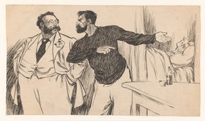 亡くなった労働者の妻がいる工場の所有者 作： Jan de Waardt
