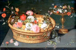花のバスケット、c1590-1625 作： Jan the Elder Brueghel