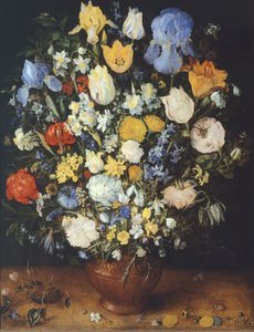 陶器の花瓶に入った花のブーケ 作： Jan the Elder Brueghel