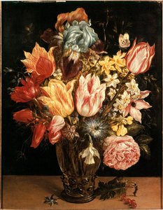 チューリップの花束 ヤン・ブリューゲル（またはブリューゲル、ブリューゲル、ブリューゲル）（前者はブリューゲル・ド・ヴェロア）の絵画（1568-1625年）。17世紀。個人蔵 作： Jan the Elder Brueghel