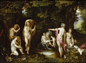 ダイアナとアクタイオン、ca 1595 作： Jan the Elder Brueghel