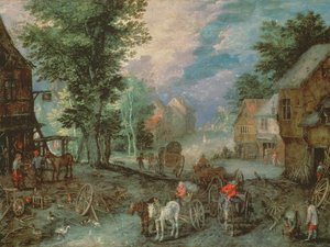 村の入り口 作： Jan the Elder Brueghel