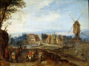 風車のある風景 ヤン・ブリューゲルの絵画 Le Vieux calls Bruegel de Velours (Brueghel or Breughel) 作： Jan the Elder Brueghel