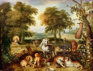 地上の楽園（油彩・銅） 作： Jan the Elder Brueghel