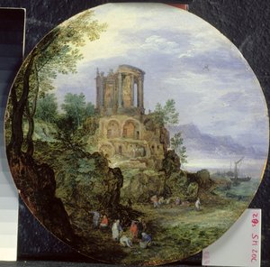 チボリのベスタ神殿がある南海岸の風景、1595年 作： Jan the Elder Brueghel