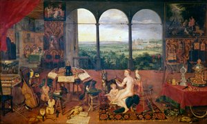 聴覚、1618年 作： Jan the Elder Brueghel