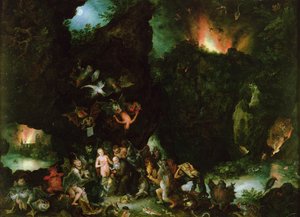 聖アントニウスの誘惑-地獄、1594年（銅に油彩） 作： Jan the Elder Brueghel