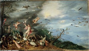 四元素：空気のアレゴリー（油彩・パネル 作： Jan the Elder Brueghel