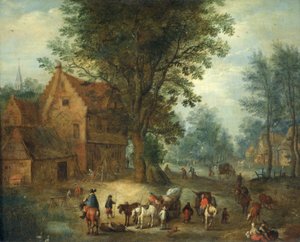 村の情景、1640〜60年頃（銅に油彩） 作： Jan the Elder Brueghel