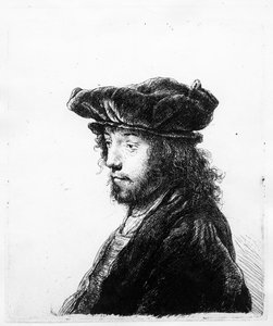 レンブラントによってエッチングされた東洋の頭、1635年頃（エッチング） 作： Jan the Elder Lievens