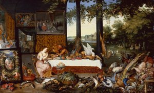 五感・味覚（油彩・パネル 作： Jan the Younger Brueghel