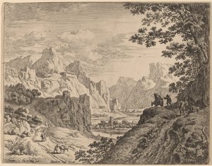 ライン川の眺め 作： Jan van Aken after Herman Saftleven