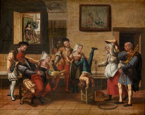 Cena de pub (óleo sobre madeira) 作： Jan van Amstel