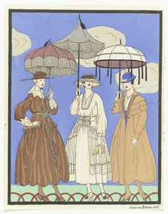 3 つの傘 傘を持つ 3 人の女性、1916 年 作： Jan van Brock