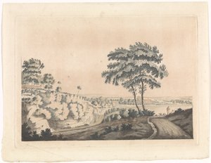 丘の上に城のある風景 作： Jan van Call (I) (possibly)