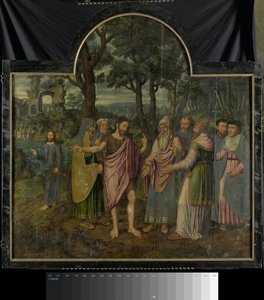 洗礼者聖ヨハネの生涯からのシーンを含むトリプティク 作： Jan van Coninxloo (II)
