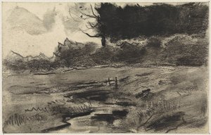 林縁と水のある風景 作： Jan van Essen