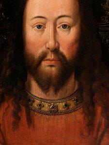 キリストの肖像（パネルに油彩）（詳細） 作： Jan van Eyck
