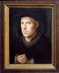 ヤン・デ・レーウの肖像」（木に油彩 作： Jan van Eyck