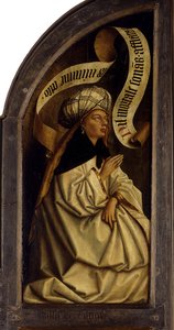 ゲントの祭壇画。 神秘的な子羊の崇拝：エリトラのシビュラ、1432年。 作： Jan van Eyck