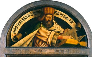 ゲントの祭壇画。 神秘の子羊の崇拝：預言者ゼカリヤ、1432年。 作： Jan van Eyck