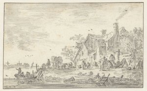 川のほとりの農場 作： Jan van Goyen