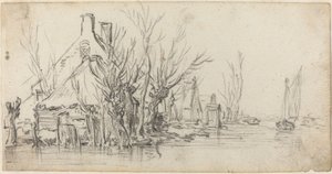 川沿いのコテージ 作： Jan van Goyen