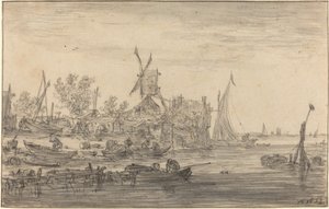 風車のある前浜風景 作： Jan van Goyen