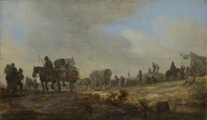 農家の荷車のある風景 作： Jan van Goyen