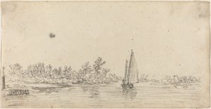 河口のヨット 作： Jan van Goyen
