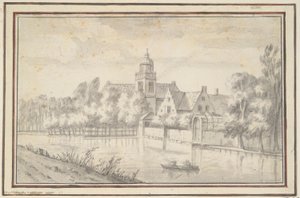 川沿いの城と家の眺め 作： Jan van Goyen