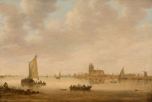 ドルツェ・キルからのドルドレヒトの眺め、1644年。 作： Jan van Goyen