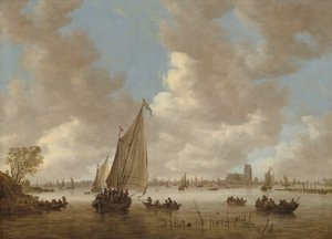 北から見たドルドレヒト、1650年代初頭。 作： Jan van Goyen