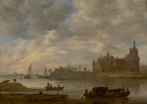 Wijk bij Duurstede の Duurstede 城の眺め 作： Jan van Goyen