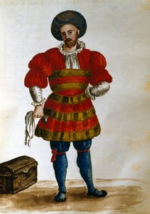 ヴェネツィアの旅行者（紙にペンとインクとトイレ） 作： Jan van Grevenbroeck